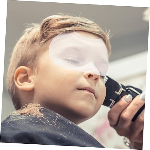 Miniatura 3 de 100 piezas de máscara de corte de pelo protector de ojos transparente gel protector de ducha de ceja visera de ducha de algodón protectores de dedos