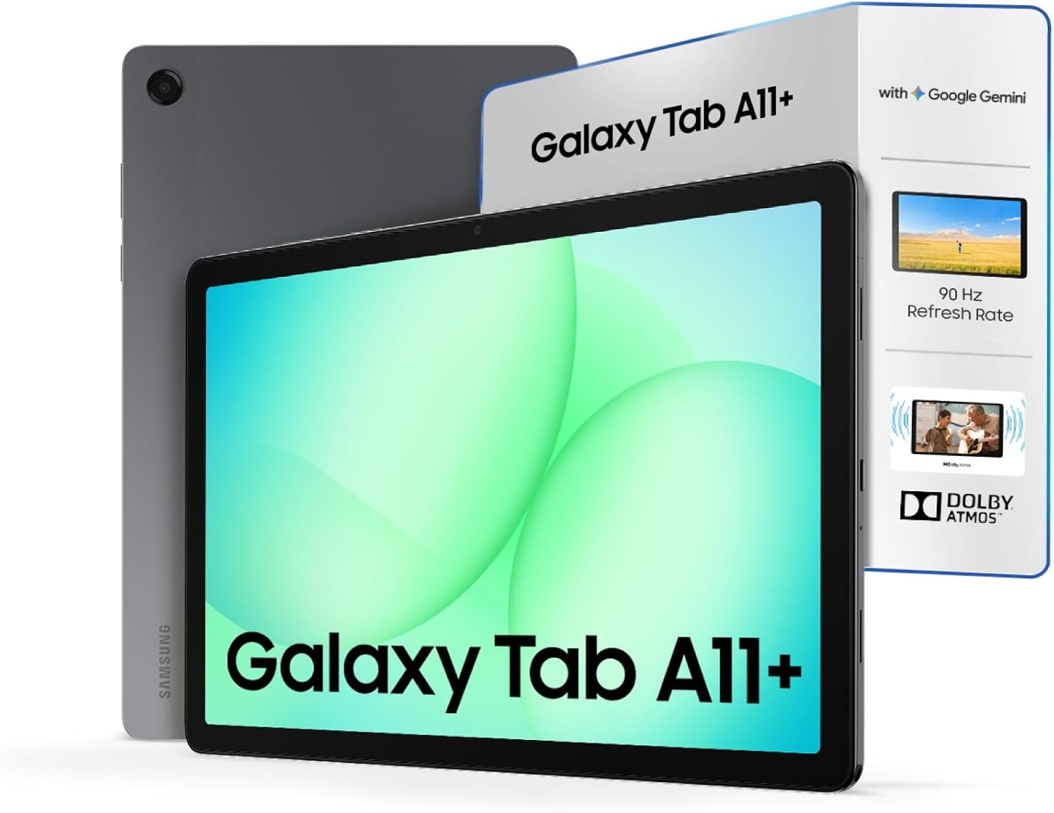 Galaxy Tab A11+ Plus 2026 (256GB, 8GB, Wi-Fi Only) 11.0" 90Hz Android 16 Tablet, All Day Battery, Octa-Core (4nm), 4-Speakers, International Model X230 | Fast Charge Cube Bundle | Gray