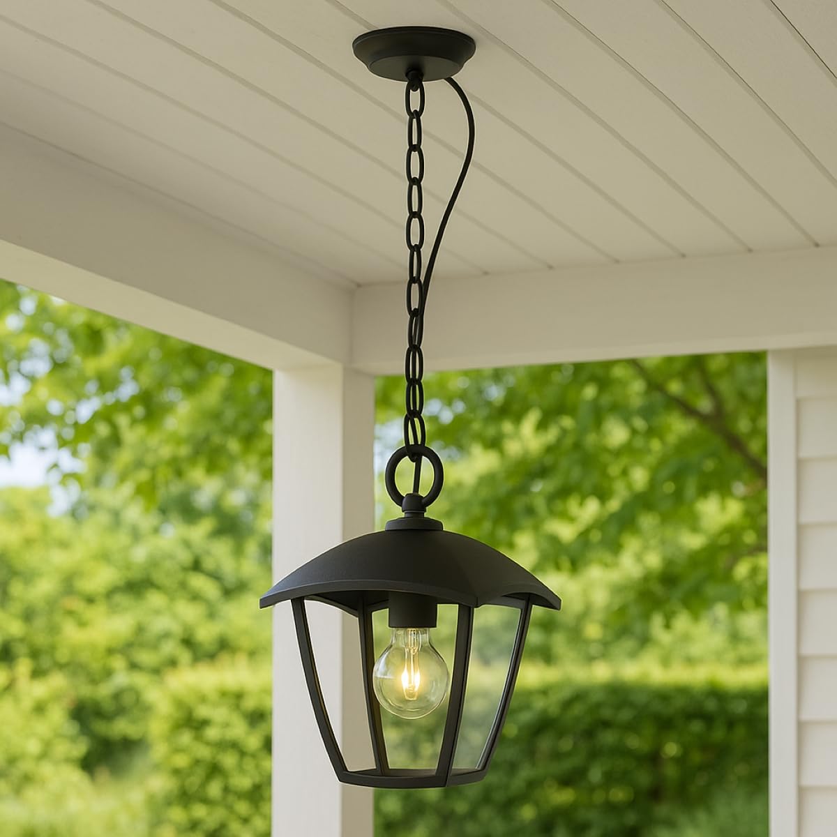 Cgc Lighting Black Cgc Outdoor Outside Lights Traditional Contemporary Waterproof Lampholder Weatherproof Porch Patio Door Wall Terrace Garden (Hanging)