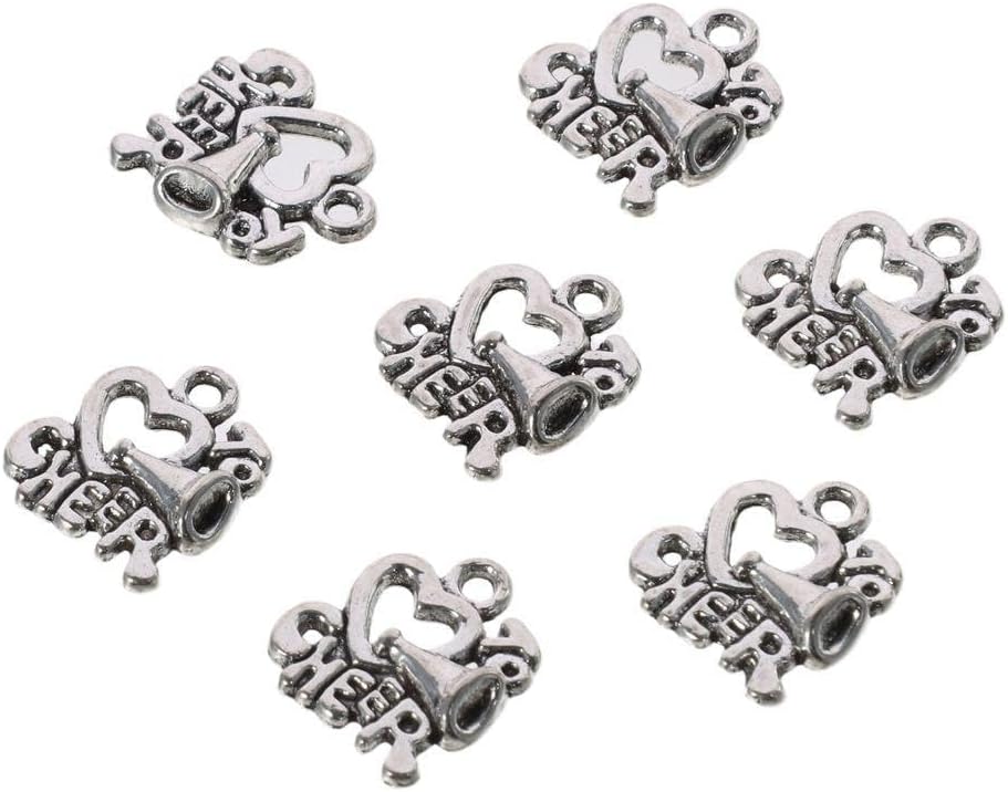 50Pcs Heart Shape Cheer Horn Charms, Alloy Cheer leading Theme Charms Love Cheer Sport Loudspeaker Pendants for Jewelry Making - Image 5