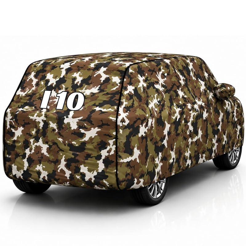Image of Back-Boo Heavy Waterproof i10 Car Cover | Polyester Car Body Covers for Rain & Sun | UV Protection, Dustproof, Scratch Resistant, Windproof, Heat Resistant, Custom Fit - (Jungle)
