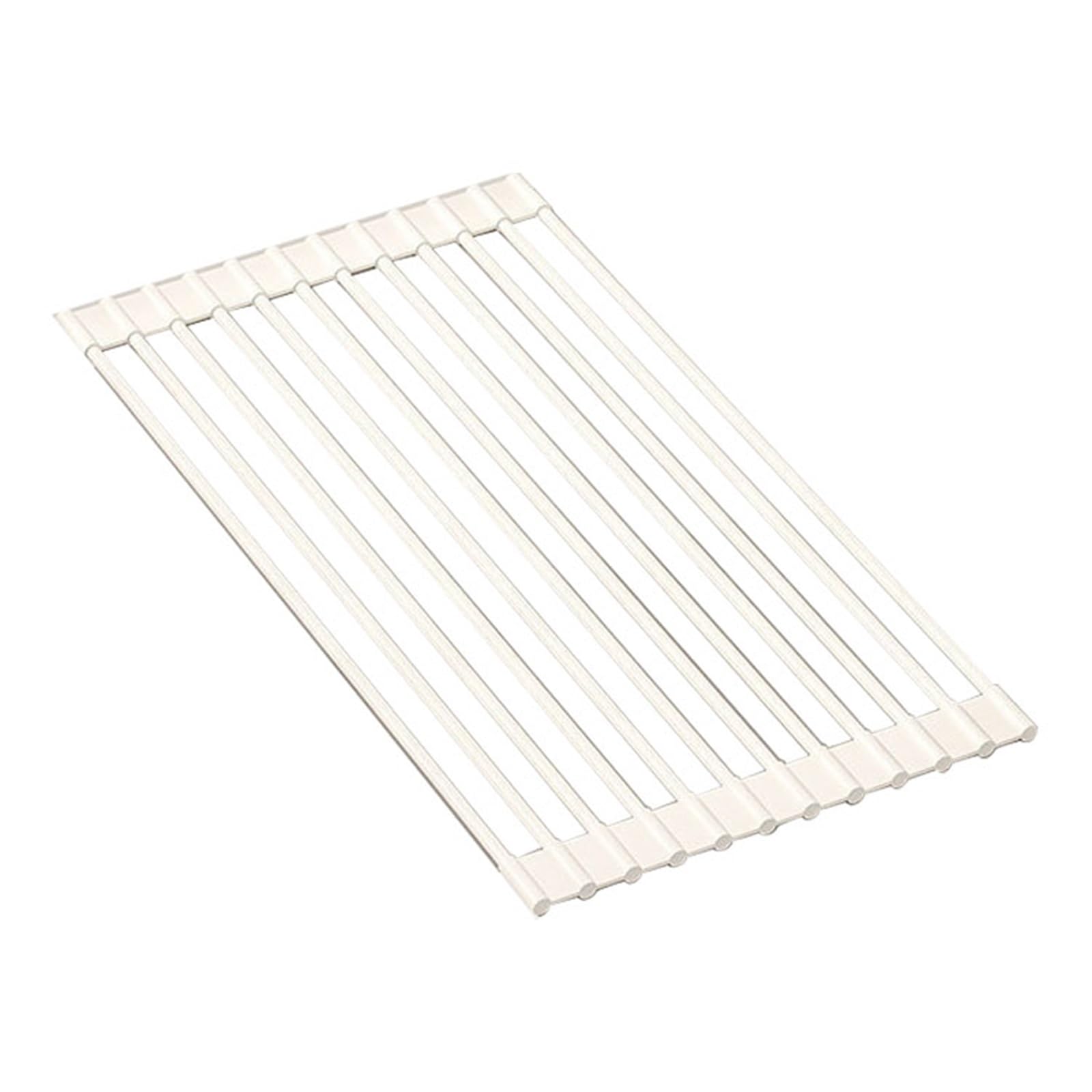 Silikonowy Ociekacz Do Naczyń Antypoślizgowy Stojak, Suszarka Do Naczyń Kuchennym, Zwijany Ociekacz Stojak Na Naczynia Odporny Na Rdzę Ociekacz(White,12 rods)