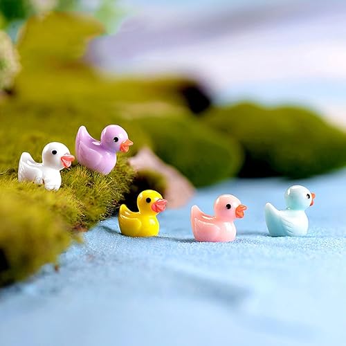 Miniatura 3 de 120 piezas de mini patos de resina, figuras en miniatura de pato pequeño a granel para fiestas, decoraciones de micro paisajes, adornos de acuario