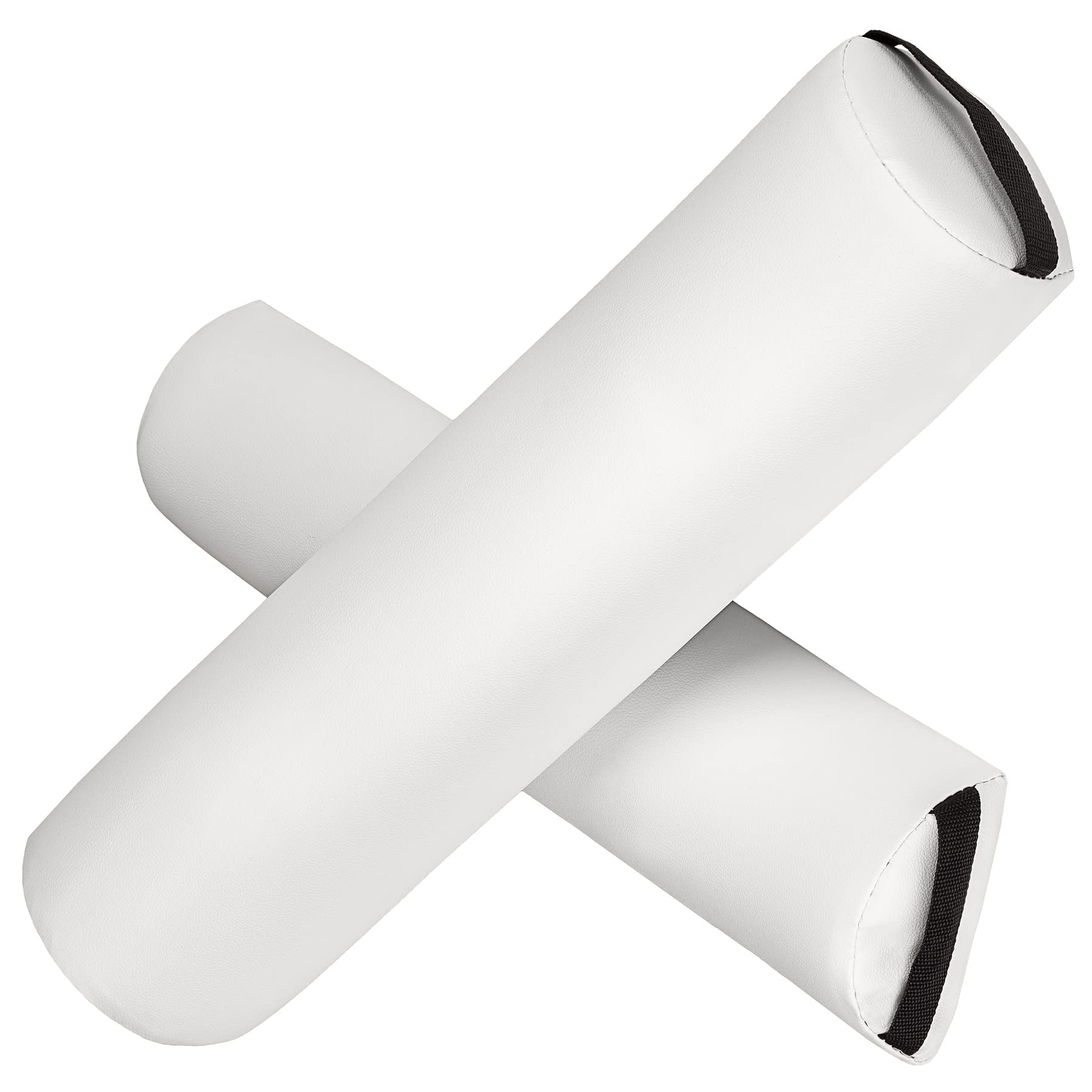 TecTake® Massage Roller Set, Incl. 1 Full Foam Roller & 1 Half Roller, Bolster Pillow Set with Faux Leather Covers & Carrying Handles, Ideal Bolster Cushion Set for Massages, Yoga, Pilates - White