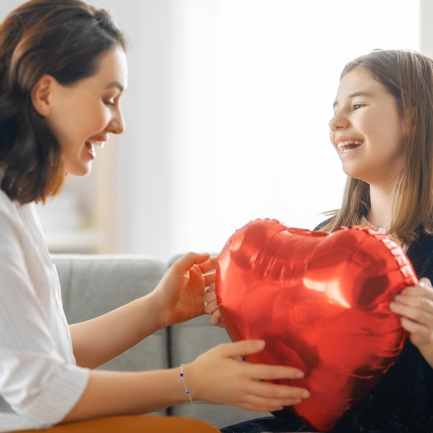 EVERU 925 Sterling Silver Birthstone Bracelet 12 Color Options Diamond Heart Bracelet Jewelry Gift for Women - Image 8