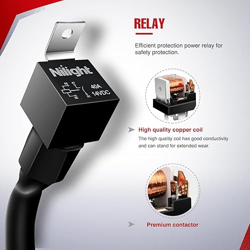 Miniatura 38 de Barra de luz LED Nilight. arnés de cableado, kit de 12 V, interruptor basculante, láser de 5 pines, interruptor de encendido y apagado impermeable