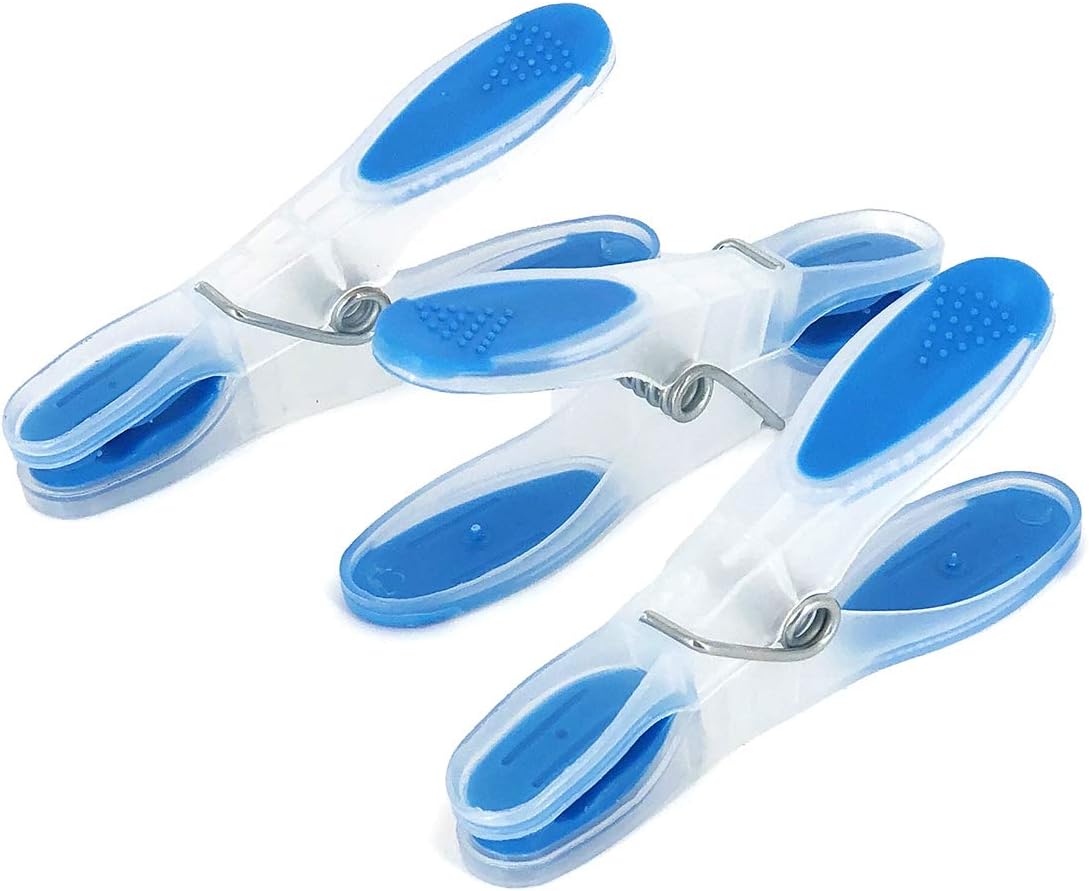 Clorox Plastic Non-Slip Clothespins ââ‚¬â€œ Pack of 24 | Soft Touch Rubber Grip Ends | Wide Open Sturdy Clips for Line Drying Laundry and Securing Snack Bags, 24 Pack