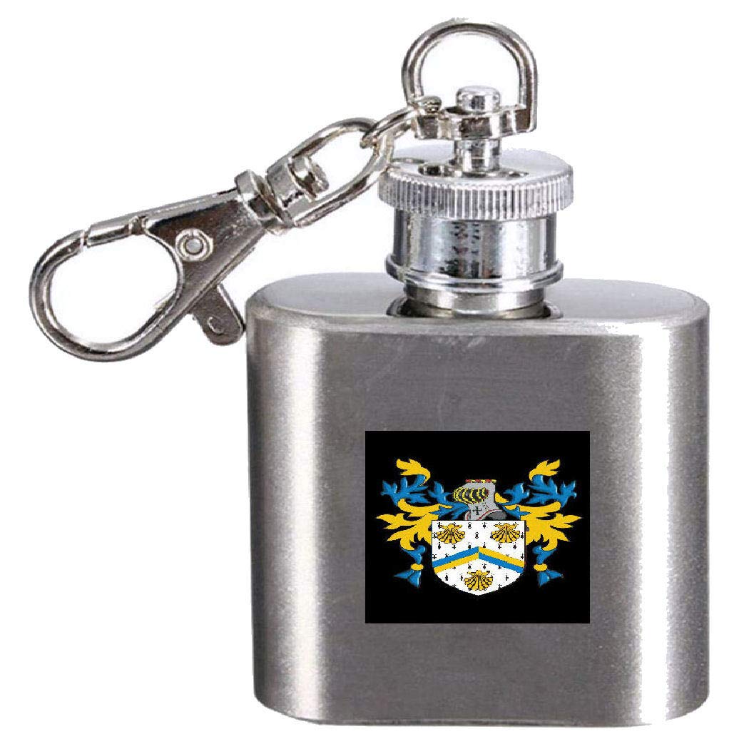 Flasque Hastie armoiries et nom de famille petit format en acier inoxydable de poche