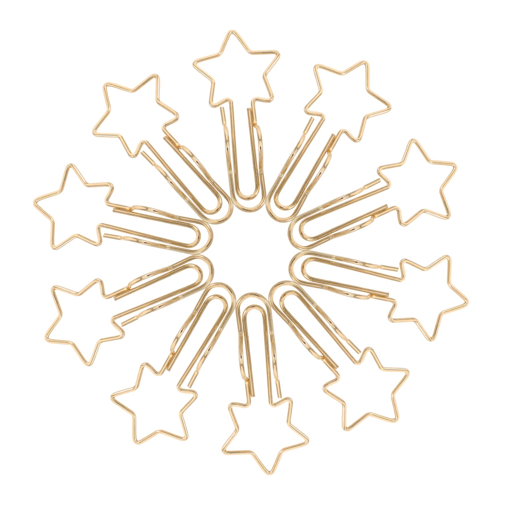 Ipetboom 10pcs Star Shaped Paperclip Holders Versatile Metal Clip Organizers for Notebooks Planners and Files Elegant Ironwork Design for Home Office and School Use