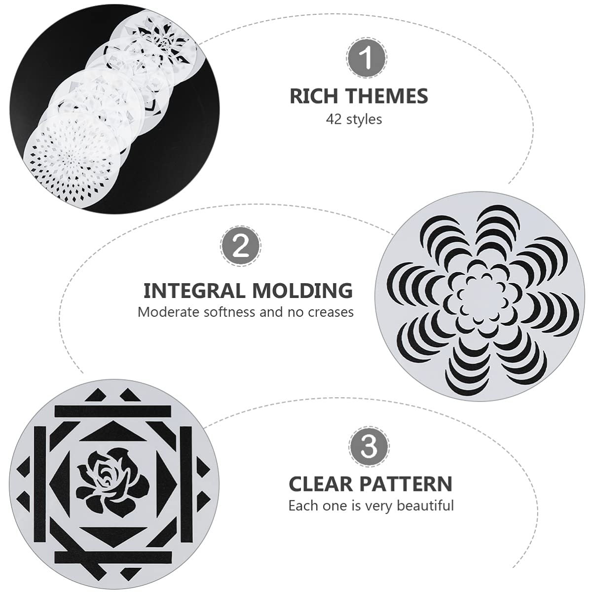 126pièces Pochoirs De Peinture Mandala Pour Diy Modèles Artistiques à Utiliser Sur Bois Sols Et Surfaces Plates