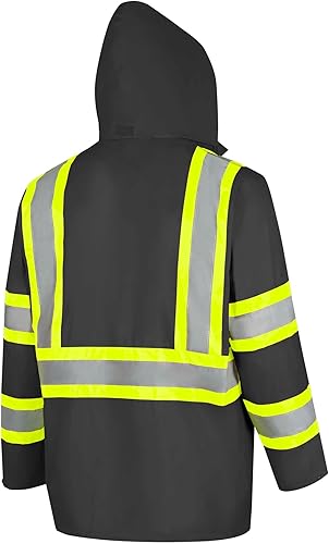 Miniatura 15 de Pioneer Hi Vis Traje de Lluvia Ligero Impermeable de Seguridad - Equipo de Lluvia Reflectante para Trabajo para Hombres y Mujeres