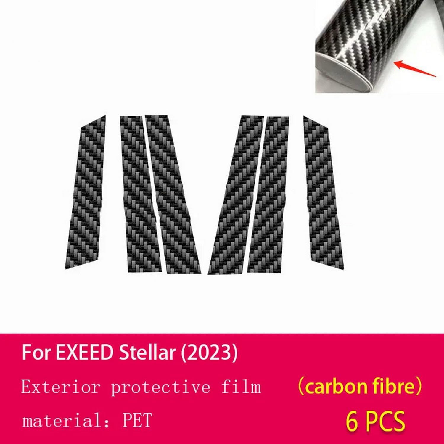 Car Exterior Car Window Pillar Anti-Scratch TPU Protective Film Anti-Scratch Repair Film，for EXEED Stellar 2023, Transparent