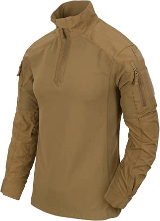 Chemise De Combat HELIKON MCDU Combat Shirt (R) NyCo Ripstop - RAL 7013 Chemise Homme Militaire Col Zip Poches Bras