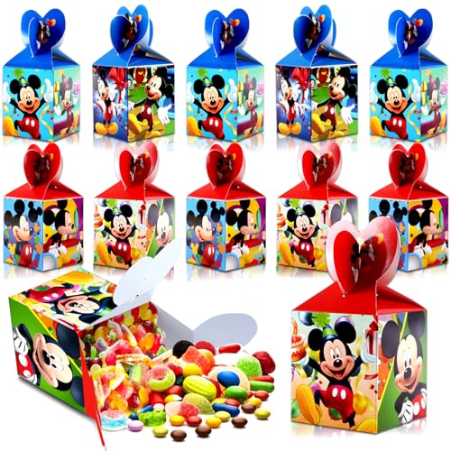 12 Piezas bolsas de regalo, Mickey Bolsas Para Chuches, Mickey Bolsitas Cumpleaños Infantiles, Bolsas Cumpleaños Infantil Chuches, Mickey bolsa calendario de adviento, Bolsitas Para Chuches