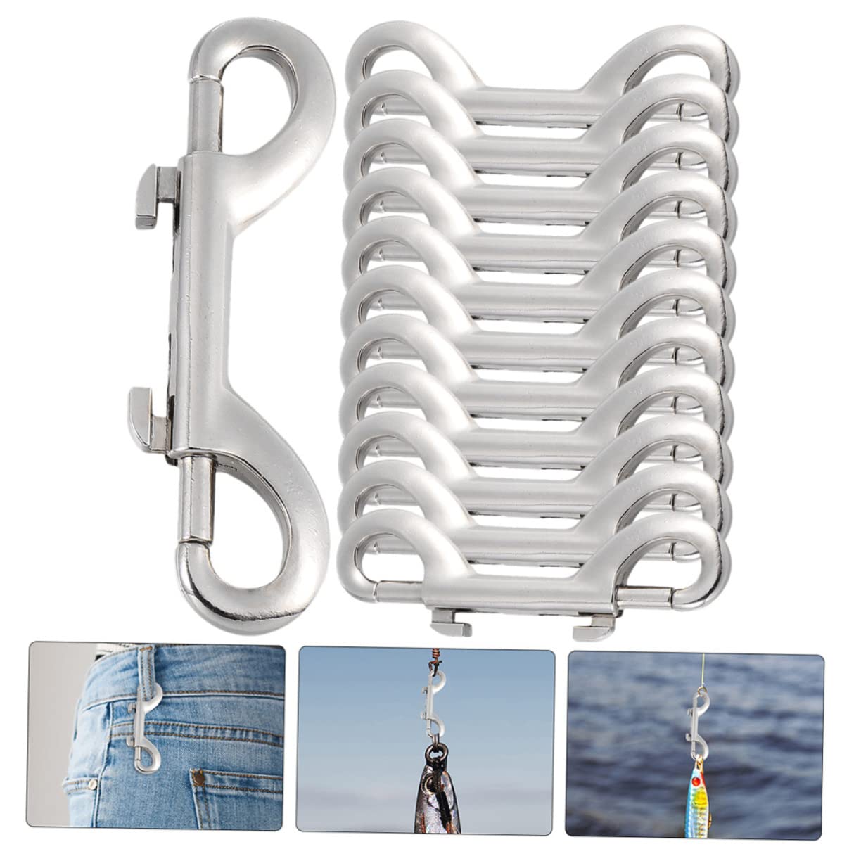 12piezas Ganchos De Mosquetón Para Correas De Perro y Equipaje Clips De Sujeción Resistente Para Actividades Al Aire y Decoración