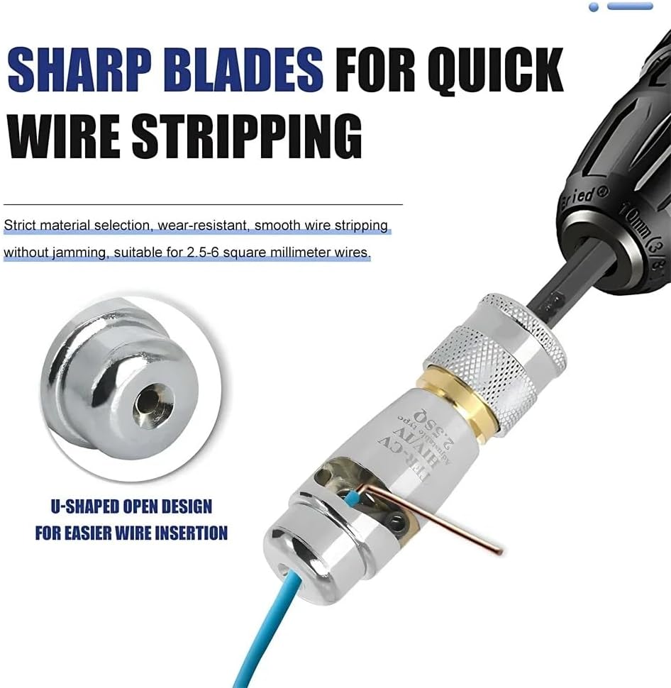 Blendixy - Wiringpro™ Wire Stripping Tool & Wire Twisting Connector, Wire Cutter Drill Attachment, Electrical Wire Twister Tool for Drill Set (Type2)
