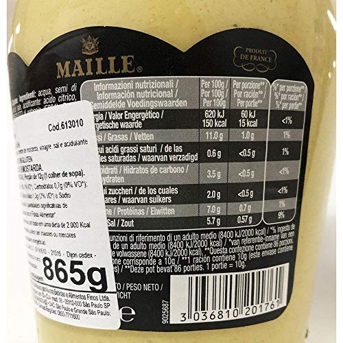 Mostarda de Dijon Original Vidro Maille 865g