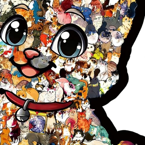 Puzzle de madera de gato con ingeniosas piezas de rompecabezas 7