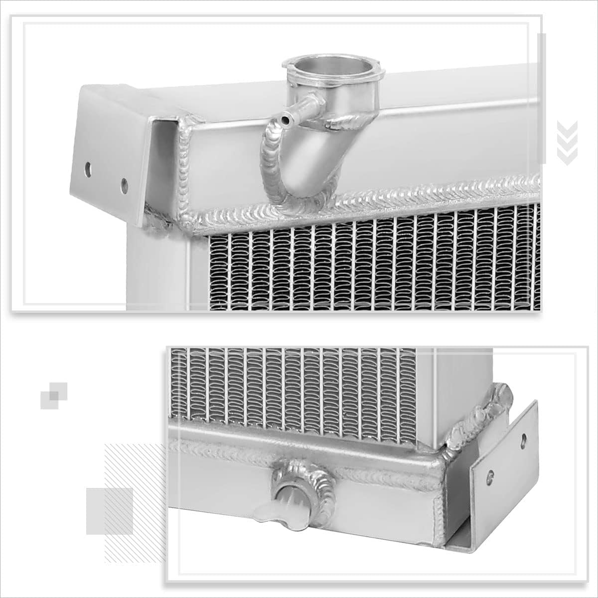 2-Row Full Aluminum Core Radiator Replacement Compatible with 97-06 Jeep Wrangler YJ/TJ 2.4-4.2l MT