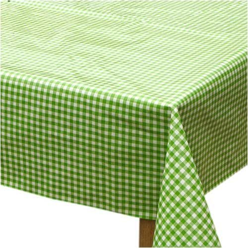 Classic Check Oilcloth Table Cloth Spring Green (48 x 48