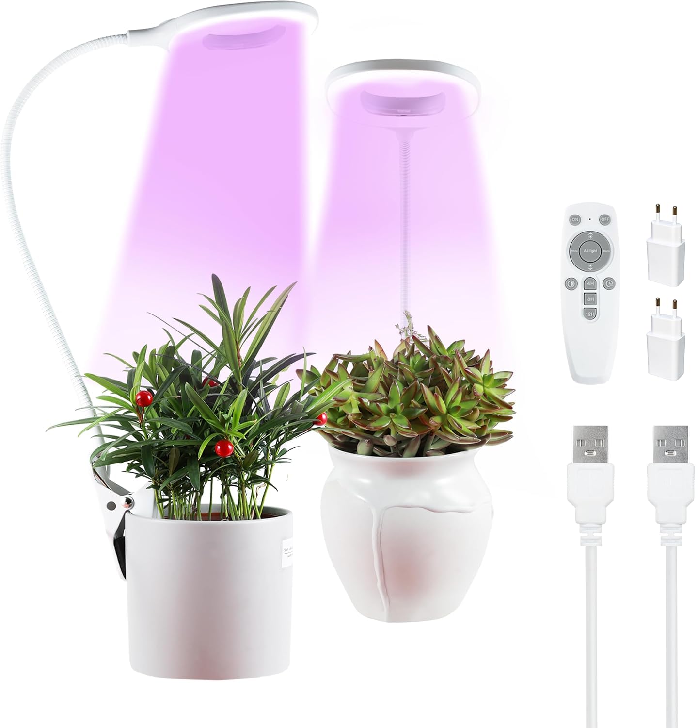 Pflanzenlampe LED Vollspektrum für Wachstumslampe -10W, 56 LEDs, 3 Modi-2Pack