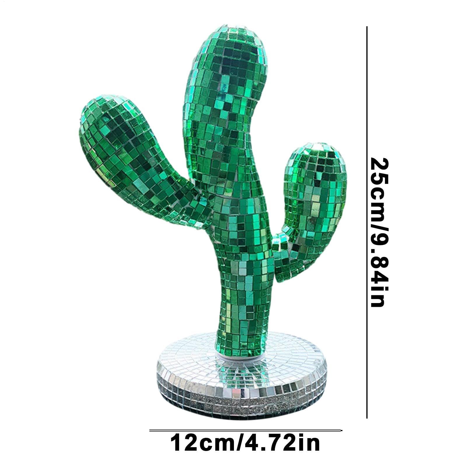Generisch Kaktus Ornamente - Reflektierende Disco-Spiegelornamente,Handgefertigtes Dekorationszubehör für Nachtclubs, Festivals und Bars, 25 x 12 x 12 cm