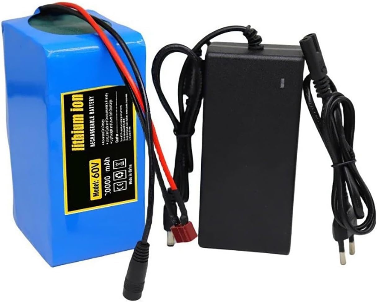 Batería de Litio de 60V 30Ah ebike, batería de Scooter 60V de Iones de Litio con Cargador Batería Litio Bicicleta Electrica para 200W 350W 500W 800W 1000W Motor