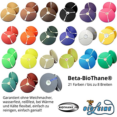 Beta BioThane Meterware | Dicke: 2.5 mm | Riesenauswahl: 29 Farben bis zu 8 Breiten (Gold 16 mm breit)