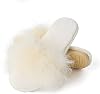 Fur Story Women's Furry Slippers Open Toe Fuzzy Slippers Memory Foam Fluffy House Sandal
