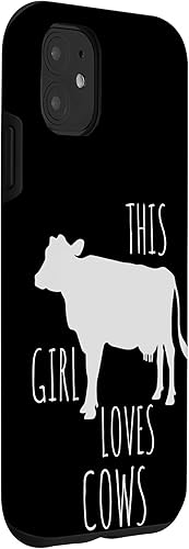Miniatura 3 de Carcasa para iPhone 11, diseño con texto en inglés "This Girl Loves Cows"