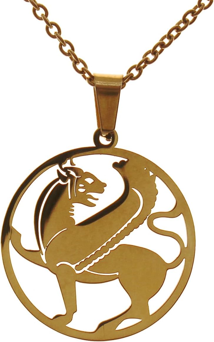 Persian Empire Winged Lion Necklace Pendant Persia Art