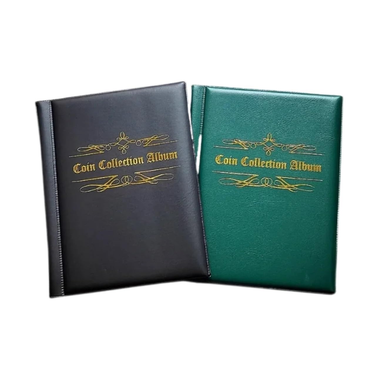 Album Monedas 480 Coin Collectible Organizer Memorial Album Collector's Book Convenient Storage Display for Collectors(Dark Green)