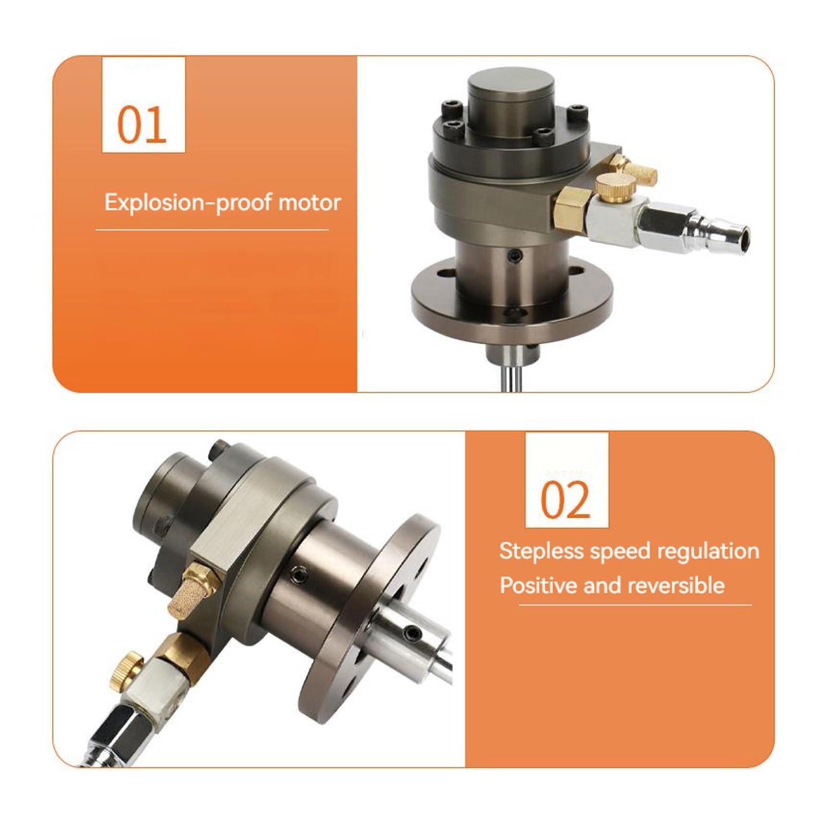 1 Gallonen Luftmotor Mini Luftbetriebener pneumatischer Motor Lüftertyp Rührwerk 5 Liter Rührwerk Farbflüssigkeitsmischer Rührmaschine 1/16 in Industrie- und Bauumgebungen(Plastic Blades)