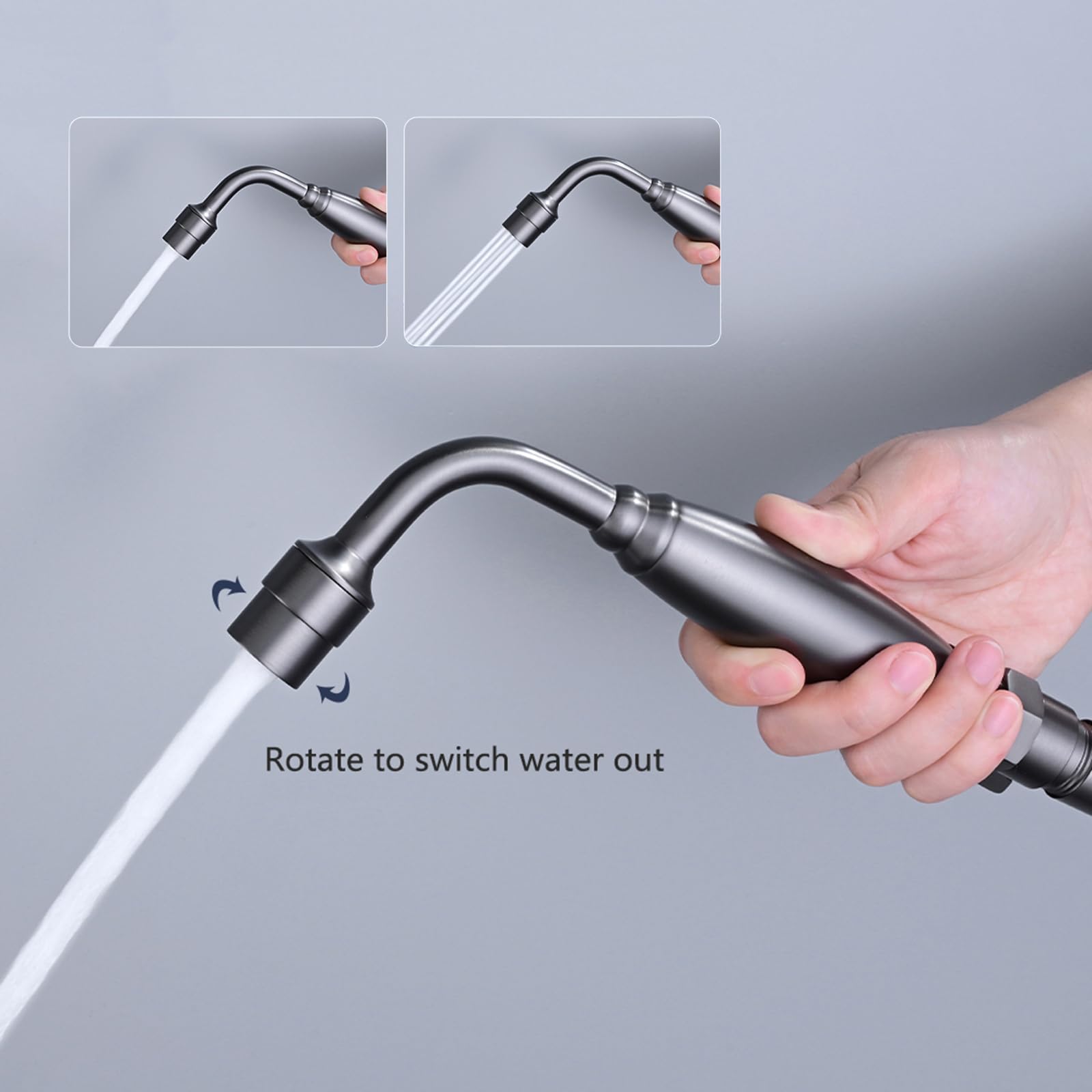 Pulvérisateur de Bidet À Main Sortie D'Eau À Double Mode Douchette Toilette Intime Reglable pour L'Hygiène Personnelle Gris