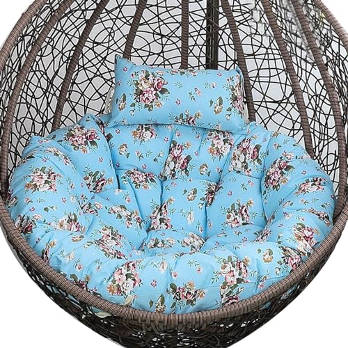 Silla columpio grande de ratán, hamaca de mimbre para uso en interiores y exteriores, cómoda silla colgante acolchada (solo cojín: R)