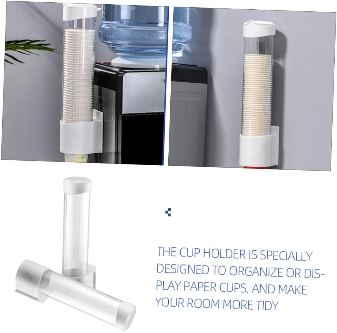 2pcs Wall Mount Cup Holder Paper Cup Dispenser Smooth Edges Easy to Use for Kitchen