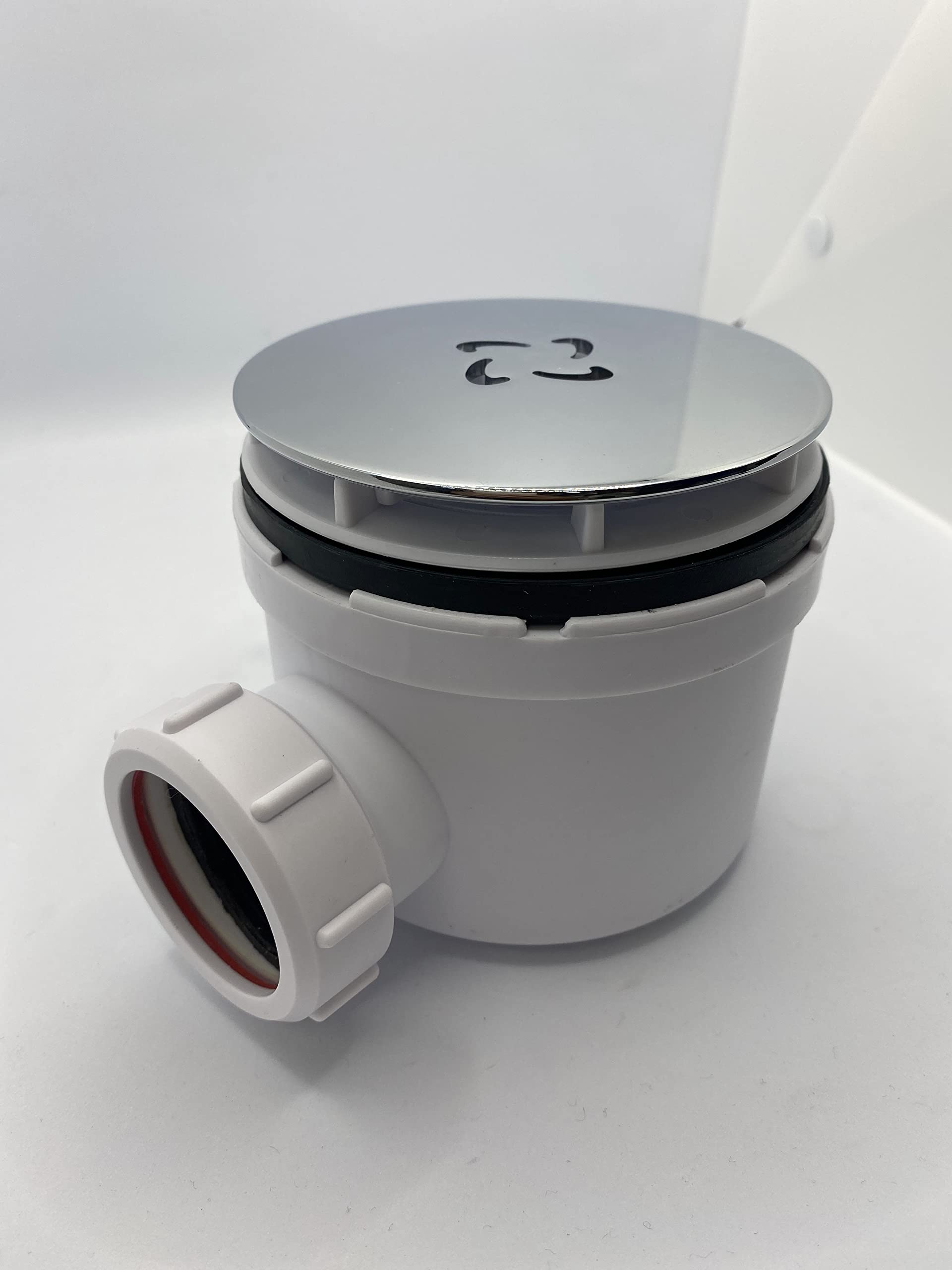 Excel Home Bonde de douche avec couvercle de 90 mm – Débit rapide et facile à nettoyer (chromé)