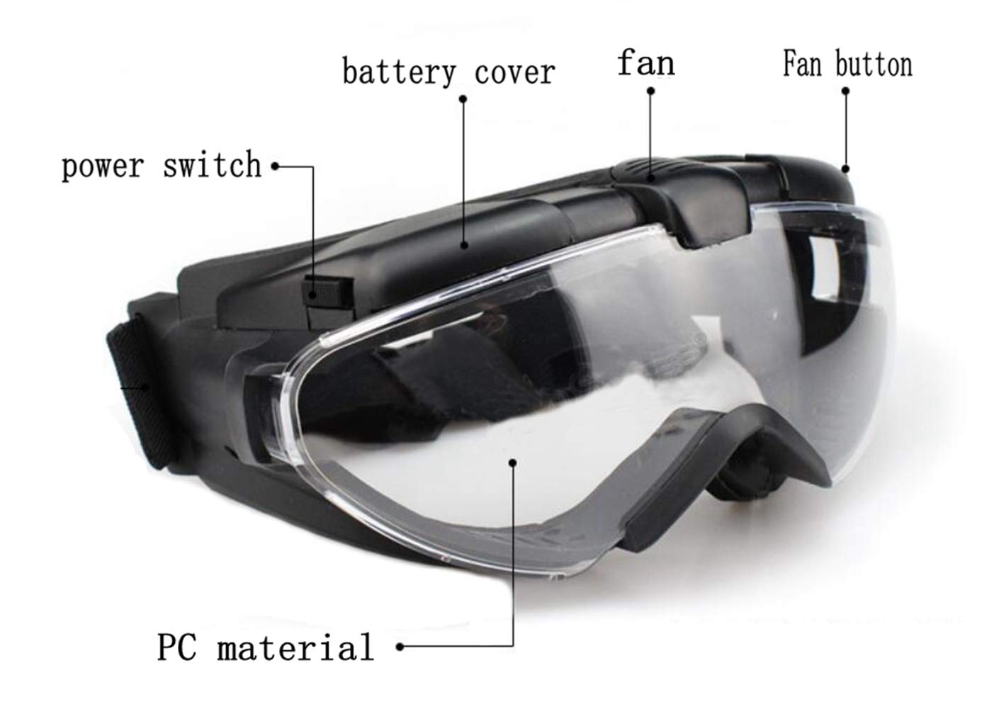 Occhiali Softair Paintball Ventilatore Tattico Versione Cooler Regolatore Occhiali protettivi per la Caccia Snowboard Sci Bike