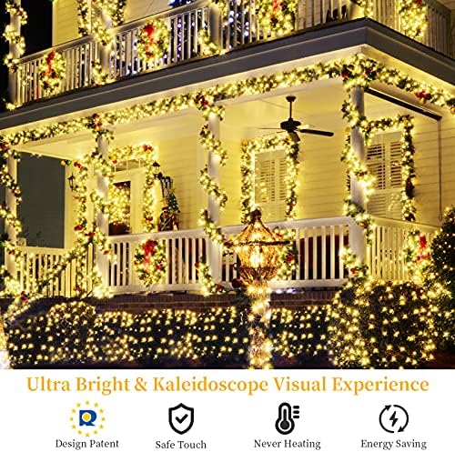 Avoalre 100M 1000LEDs Outdoor Christmas Lights, Christmas String Light Fairy Outdoor Light with Ultra Bright Diamond LED 8 Modes IP44 for Xmas Wedding Party Decoration (Warm White)