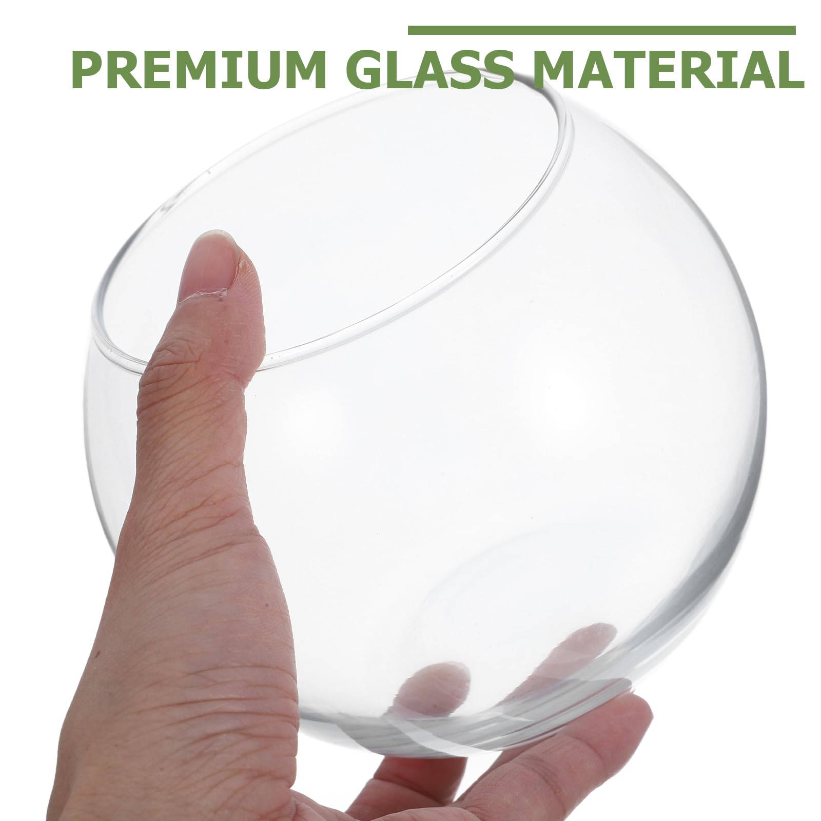 Operitacx Terrario florero de Cristal para Peces, 12cm Cuenco de Cristal para Acuario, pecera, Mini pecera, decoración de Mesa para el hogar y la Oficina, decoración del hogar