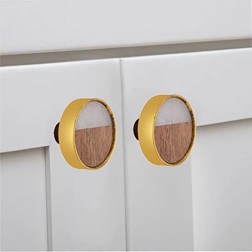 Miniatura 5 de Mascot Hardware Athena - Paquete de 10 perillas para gabinete, 1-35 pulgadas, con efecto de madera y mármol, pomos de cajón para gabinete de cocina,