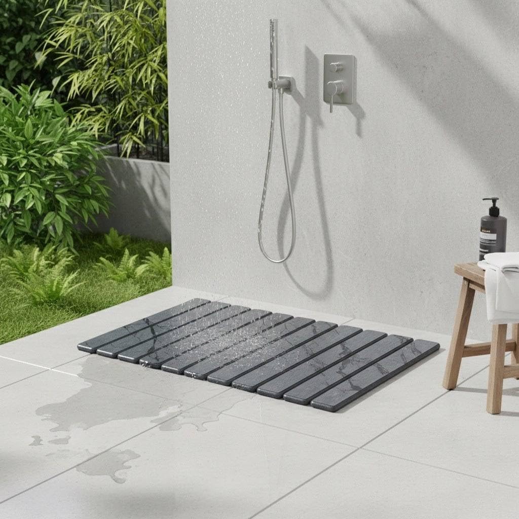 Foldable Stone Bath Mat – Super Absorbent Diatomaceous Earth Bath Mat, Quick Dry Non-Slip Bathroom Floor Mats, Easy to Clean, Stone Drying Mats for Kitchen Counter - Image 2