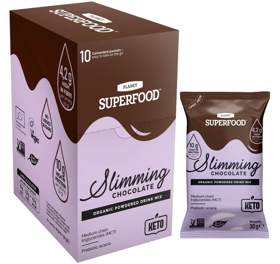 Planet Superfood Slimming Choco Organic Protein Drink Mix (10 Pack)