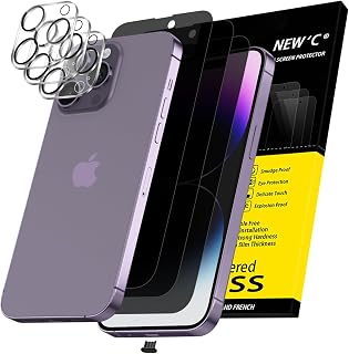 NEW'C for iPhone 14 Pro Screen Protector Privacy 28° + Camera Protector