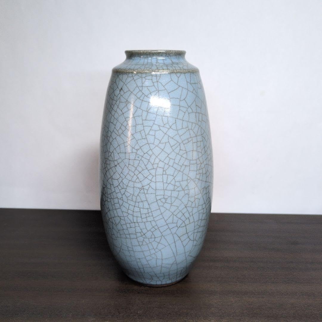 人間国宝 中島宏 造 青瓷 花瓶 高さ約34cm 人間国宝 中島宏 造 青瓷