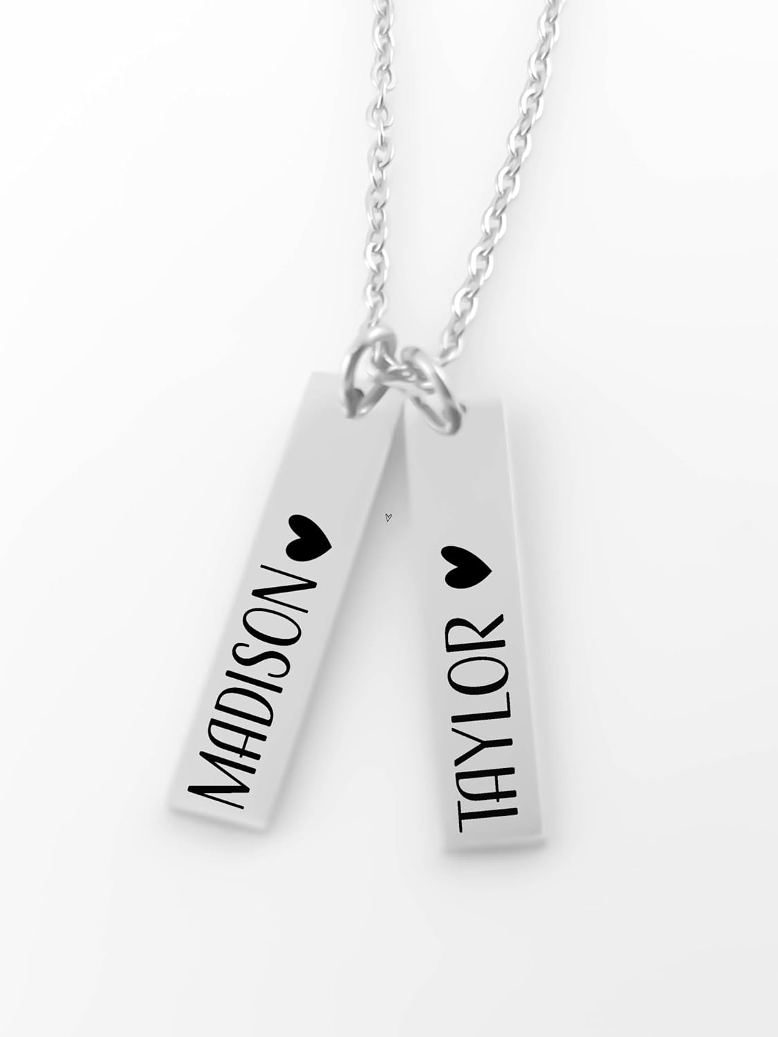 Custom Made Bar Necklace - Personalized Mommy Jewelry - Childrens Names- Customized Birthstone - Bar Necklace-Silver-No Tarnish