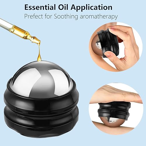 Miniatura 3 de Bola de rodillo de masaje frío, bola de masaje de acero inoxidable para alivio de terapia de frío y calor, rodillo para músculos tejido profundo,