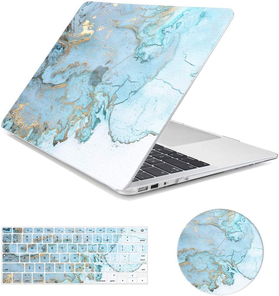 Arike Macbook Air 13 inch Case, Marble Design Slim Plastic Hard Case with Keyboard Cover & Mouse Pad Compatible for MacBook Air 13" Old Version 2010-2017 (A1466 &A1369)