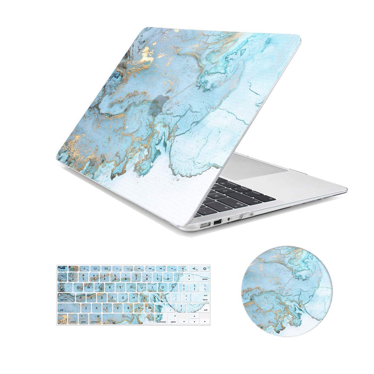 Arike Macbook Air 13 inch Case, Marble Design Slim Plastic Hard Case with Keyboard Cover & Mouse Pad Compatible for MacBook Air 13" Old Version 2010-2017 (A1466 &A1369)