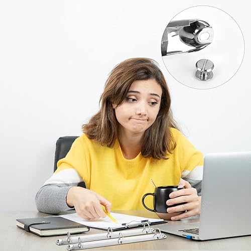 Miniatura 6 de 2 piezas de tamaño carta mecanismo de carpeta de anillo mecanismo de carpeta de metal de 3 anillas peines de encuadernación de hojas sueltas para